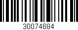 Código de barras (EAN, GTIN, SKU, ISBN): '30074684'
