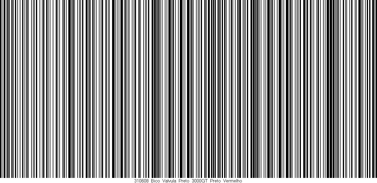 Código de barras (EAN, GTIN, SKU, ISBN): '310608_Bico_Valvula_Preto_3000GT_Preto_Vermelho'