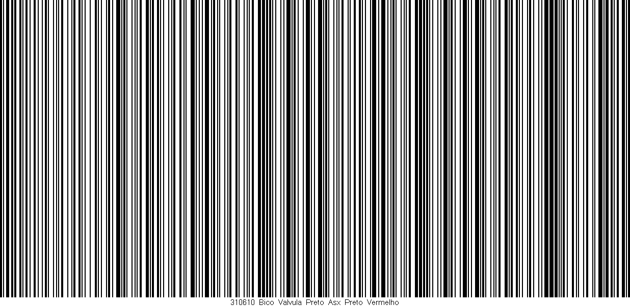 Código de barras (EAN, GTIN, SKU, ISBN): '310610_Bico_Valvula_Preto_Asx_Preto_Vermelho'