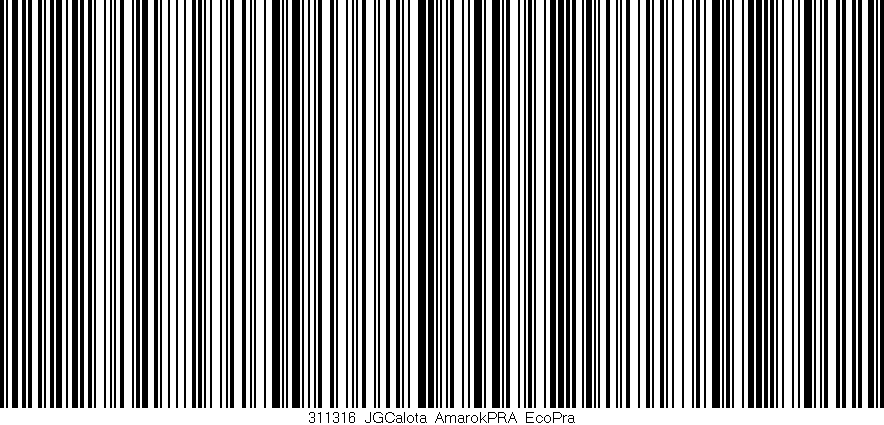 Código de barras (EAN, GTIN, SKU, ISBN): '311316_JGCalota_AmarokPRA_EcoPra'