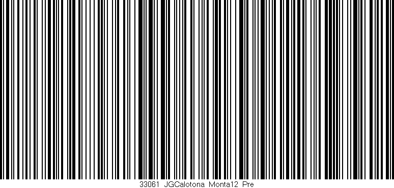 Código de barras (EAN, GTIN, SKU, ISBN): '33061_JGCalotona_Monta12_Pre'