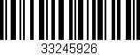 Código de barras (EAN, GTIN, SKU, ISBN): '33245926'