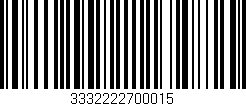 Código de barras (EAN, GTIN, SKU, ISBN): '3332222700015'