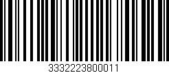 Código de barras (EAN, GTIN, SKU, ISBN): '3332223800011'