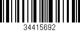 Código de barras (EAN, GTIN, SKU, ISBN): '34415692'