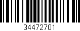 Código de barras (EAN, GTIN, SKU, ISBN): '34472701'