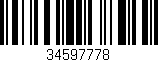 Código de barras (EAN, GTIN, SKU, ISBN): '34597778'