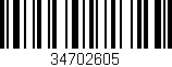 Código de barras (EAN, GTIN, SKU, ISBN): '34702605'