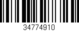 Código de barras (EAN, GTIN, SKU, ISBN): '34774910'