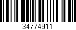 Código de barras (EAN, GTIN, SKU, ISBN): '34774911'