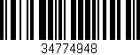 Código de barras (EAN, GTIN, SKU, ISBN): '34774948'