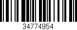 Código de barras (EAN, GTIN, SKU, ISBN): '34774954'