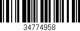 Código de barras (EAN, GTIN, SKU, ISBN): '34774958'