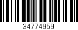 Código de barras (EAN, GTIN, SKU, ISBN): '34774959'