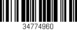 Código de barras (EAN, GTIN, SKU, ISBN): '34774960'