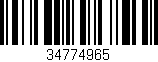 Código de barras (EAN, GTIN, SKU, ISBN): '34774965'
