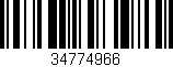 Código de barras (EAN, GTIN, SKU, ISBN): '34774966'