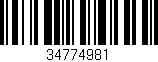 Código de barras (EAN, GTIN, SKU, ISBN): '34774981'