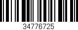 Código de barras (EAN, GTIN, SKU, ISBN): '34776725'