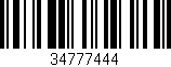 Código de barras (EAN, GTIN, SKU, ISBN): '34777444'