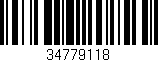 Código de barras (EAN, GTIN, SKU, ISBN): '34779118'