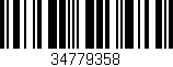 Código de barras (EAN, GTIN, SKU, ISBN): '34779358'