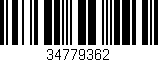 Código de barras (EAN, GTIN, SKU, ISBN): '34779362'