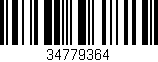 Código de barras (EAN, GTIN, SKU, ISBN): '34779364'