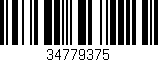 Código de barras (EAN, GTIN, SKU, ISBN): '34779375'
