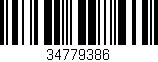 Código de barras (EAN, GTIN, SKU, ISBN): '34779386'