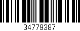 Código de barras (EAN, GTIN, SKU, ISBN): '34779387'