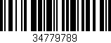 Código de barras (EAN, GTIN, SKU, ISBN): '34779789'