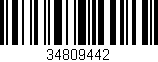 Código de barras (EAN, GTIN, SKU, ISBN): '34809442'