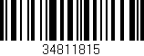 Código de barras (EAN, GTIN, SKU, ISBN): '34811815'
