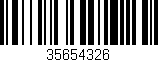 Código de barras (EAN, GTIN, SKU, ISBN): '35654326'