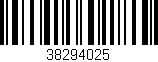 Código de barras (EAN, GTIN, SKU, ISBN): '38294025'