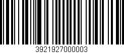 Código de barras (EAN, GTIN, SKU, ISBN): '3921927000003'