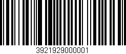 Código de barras (EAN, GTIN, SKU, ISBN): '3921929000001'