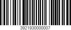 Código de barras (EAN, GTIN, SKU, ISBN): '3921930000007'
