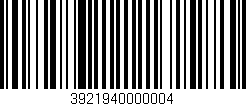 Código de barras (EAN, GTIN, SKU, ISBN): '3921940000004'