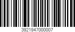 Código de barras (EAN, GTIN, SKU, ISBN): '3921947000007'