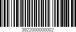 Código de barras (EAN, GTIN, SKU, ISBN): '3922000000002'