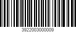 Código de barras (EAN, GTIN, SKU, ISBN): '3922003000009'