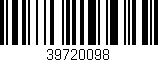 Código de barras (EAN, GTIN, SKU, ISBN): '39720098'