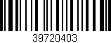 Código de barras (EAN, GTIN, SKU, ISBN): '39720403'