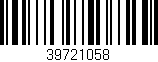Código de barras (EAN, GTIN, SKU, ISBN): '39721058'