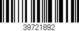 Código de barras (EAN, GTIN, SKU, ISBN): '39721892'