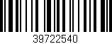 Código de barras (EAN, GTIN, SKU, ISBN): '39722540'