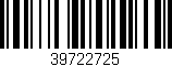 Código de barras (EAN, GTIN, SKU, ISBN): '39722725'