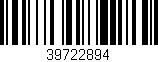Código de barras (EAN, GTIN, SKU, ISBN): '39722894'